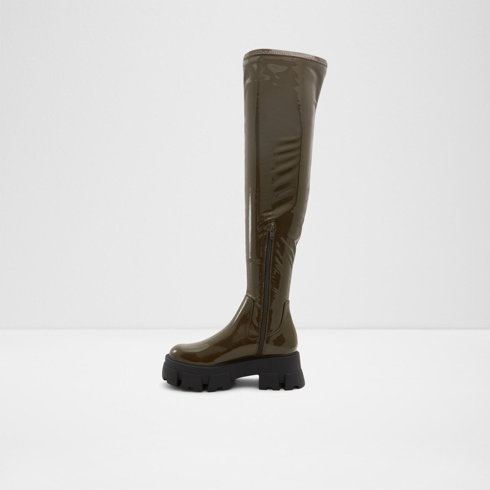 Stylish Olive Knee-High Boots